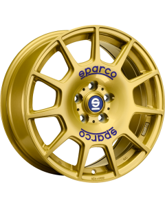 W29047500B3   SPARCO TERRA   RACE GOLD BLUE LETTERING   7.5x17 5x100 ET 48 ø 63.3